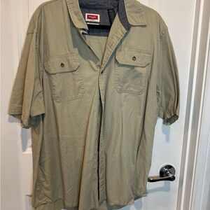 Wrangler Men's Khaki Short Sleeve Shirt Sz XL workwear